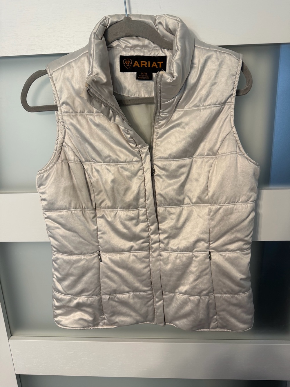 Ariat Women's Metallic Silver Quilted Puffer Vest